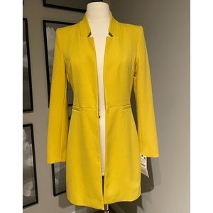 BRAND NEW Mustard Yellow Longline Zara Blazer